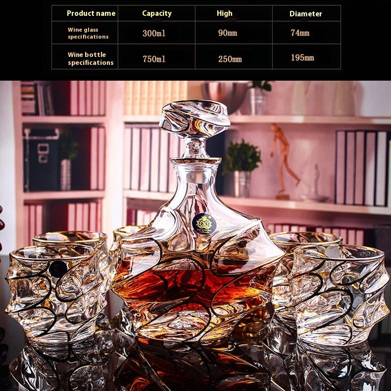 Crystal Glass Whiskey Wine Set Suit Creative Gold