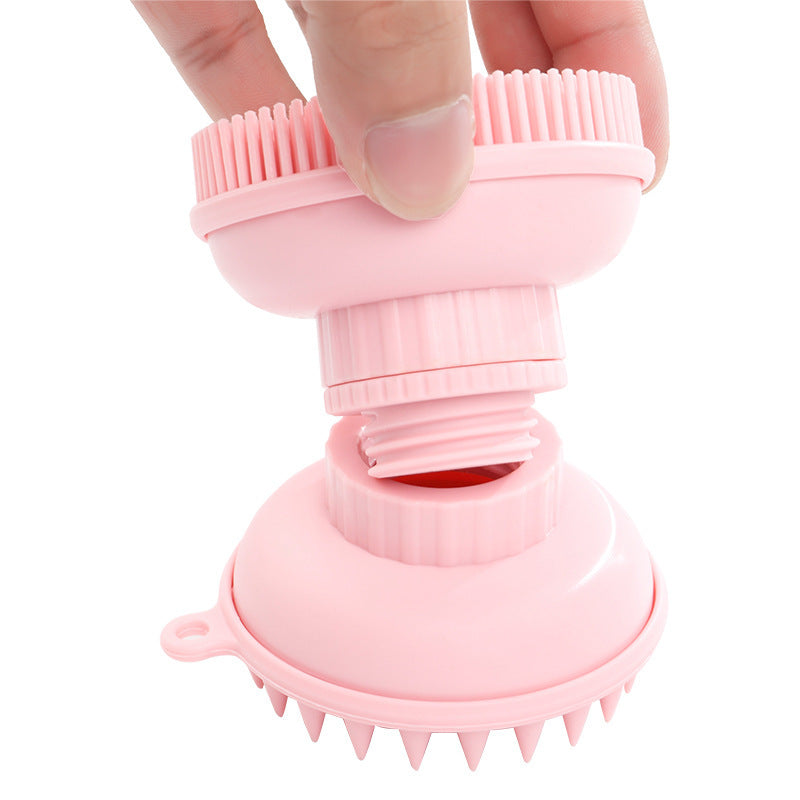Double-Sided Shower Brush Silicone Shower Shampoo Brush