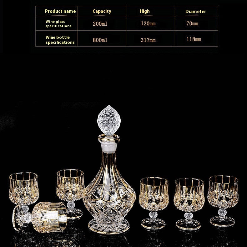 Crystal Glass Whiskey Wine Set Suit Creative Gold