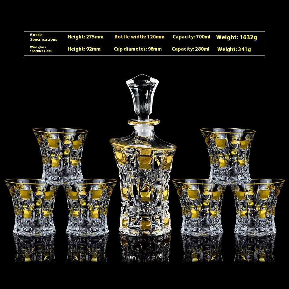 Crystal Glass Whiskey Wine Set Suit Creative Gold