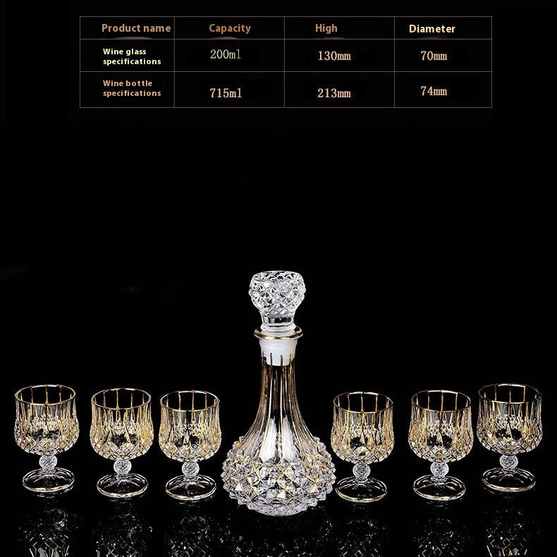 Crystal Glass Whiskey Wine Set Suit Creative Gold