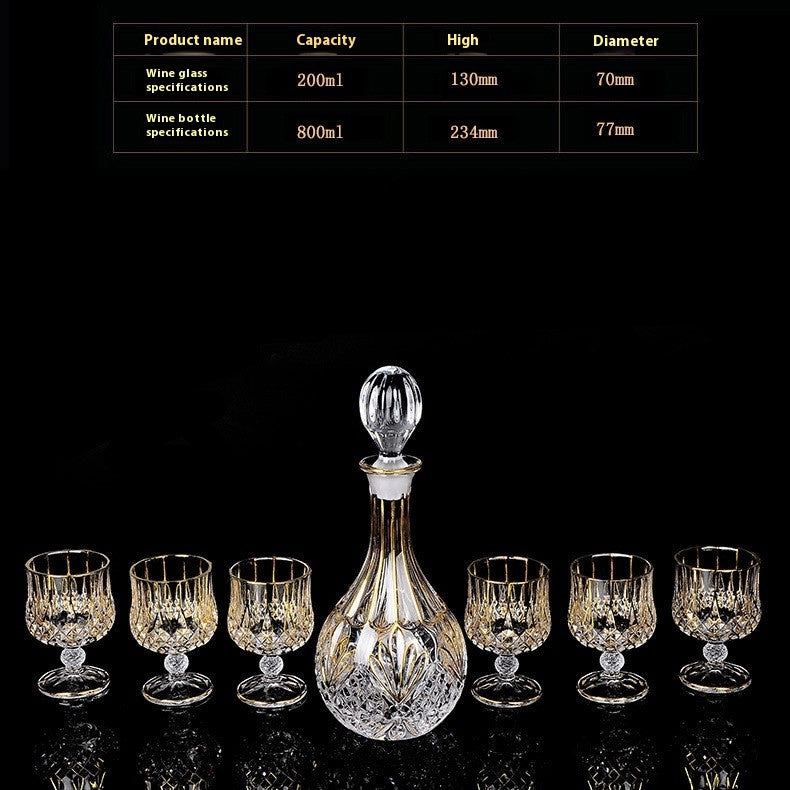 Crystal Glass Whiskey Wine Set Suit Creative Gold