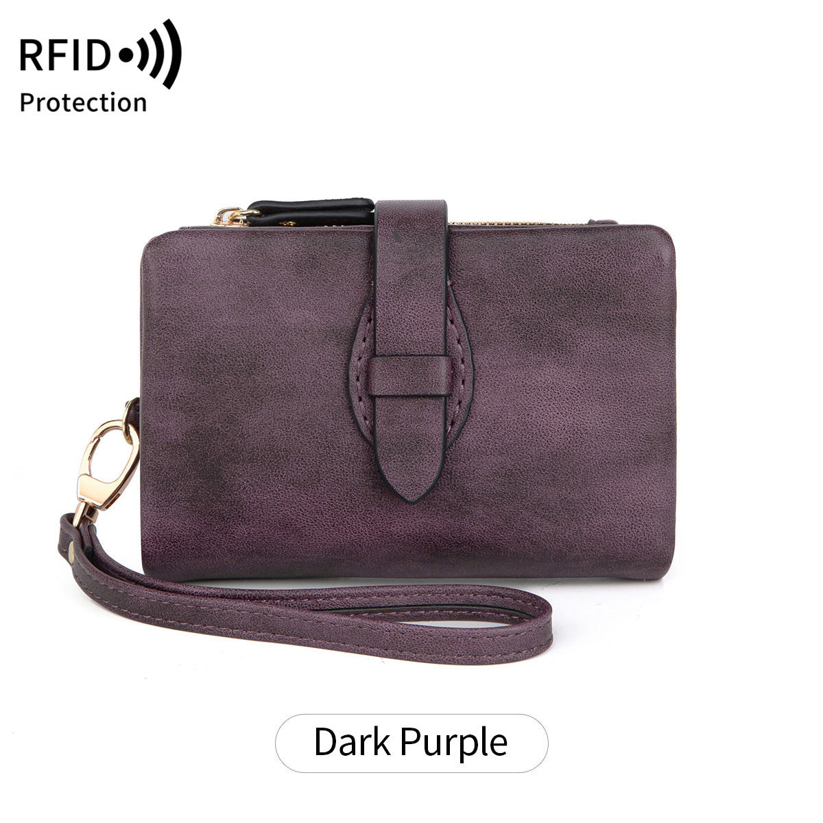 RFID Women's Wallet Soft Leather Solid Color 70 Off Short Style