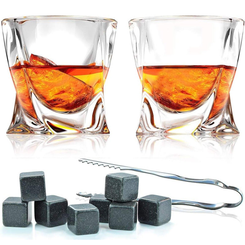 Wine Wooden Box Whiskey Stone Storage Box Glass Wine Glass Suit