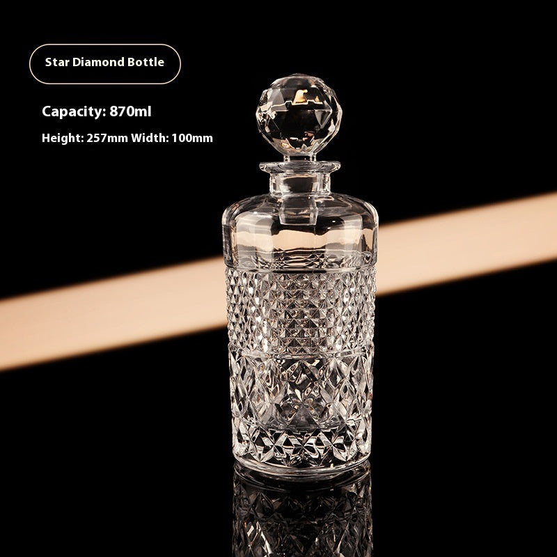 Carved Craft Whiskey Wine Bottle Crystal Glass Wine Set