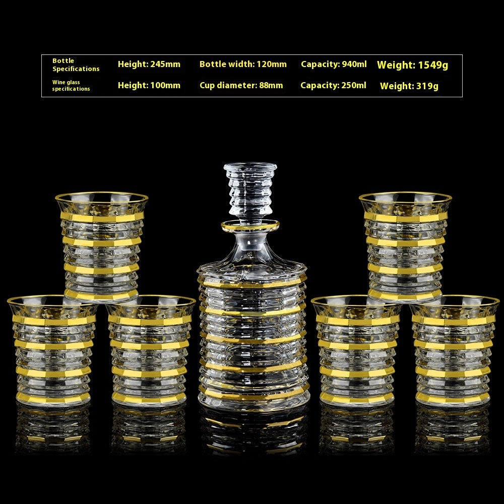 Crystal Glass Whiskey Wine Set Suit Creative Gold
