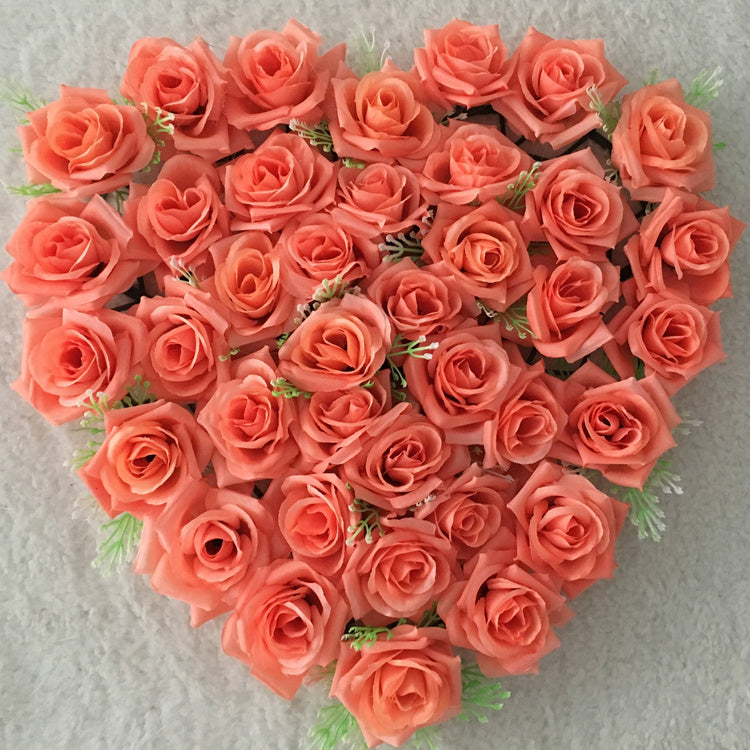 Heart-shaped simulation rose plate