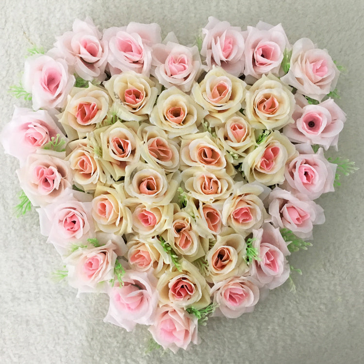 Heart-shaped simulation rose plate