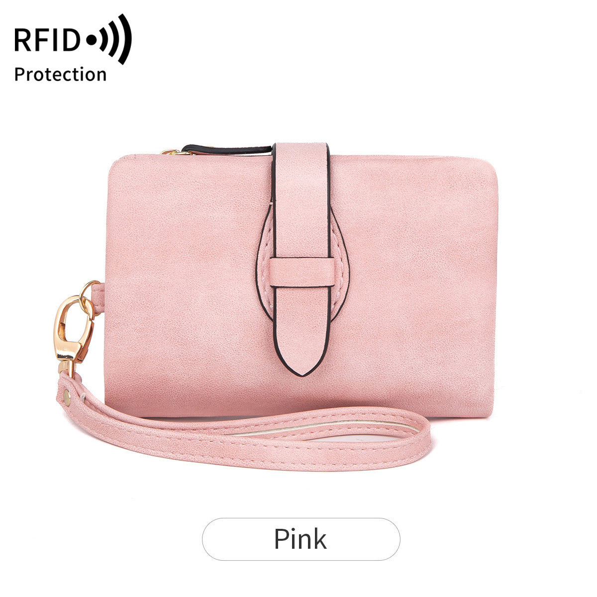 RFID Women's Wallet Soft Leather Solid Color 70 Off Short Style