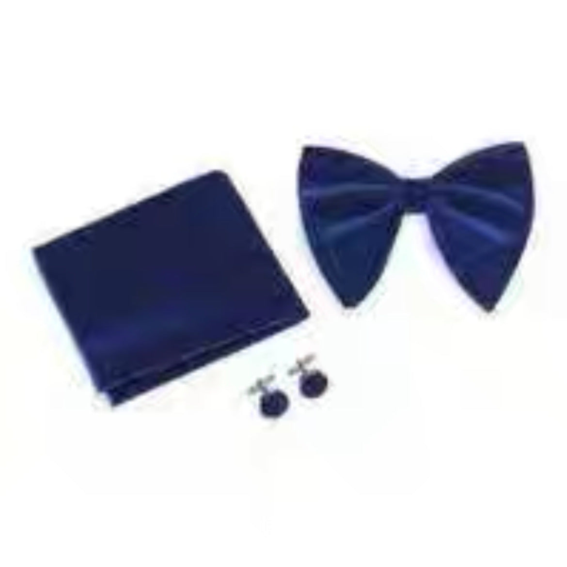 Double-Layer Gold Velvet Horn Bow Square Scarf Cufflinks Three-piece Set