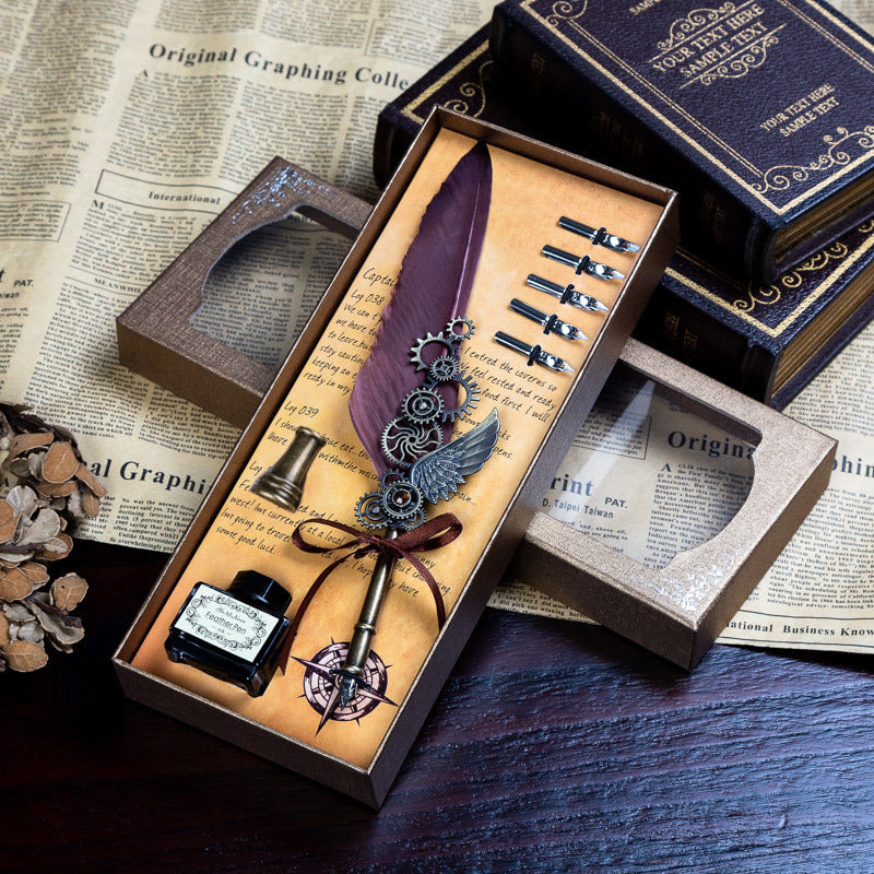 Wings Fountain Pen Dip Pen Ink Quill Set