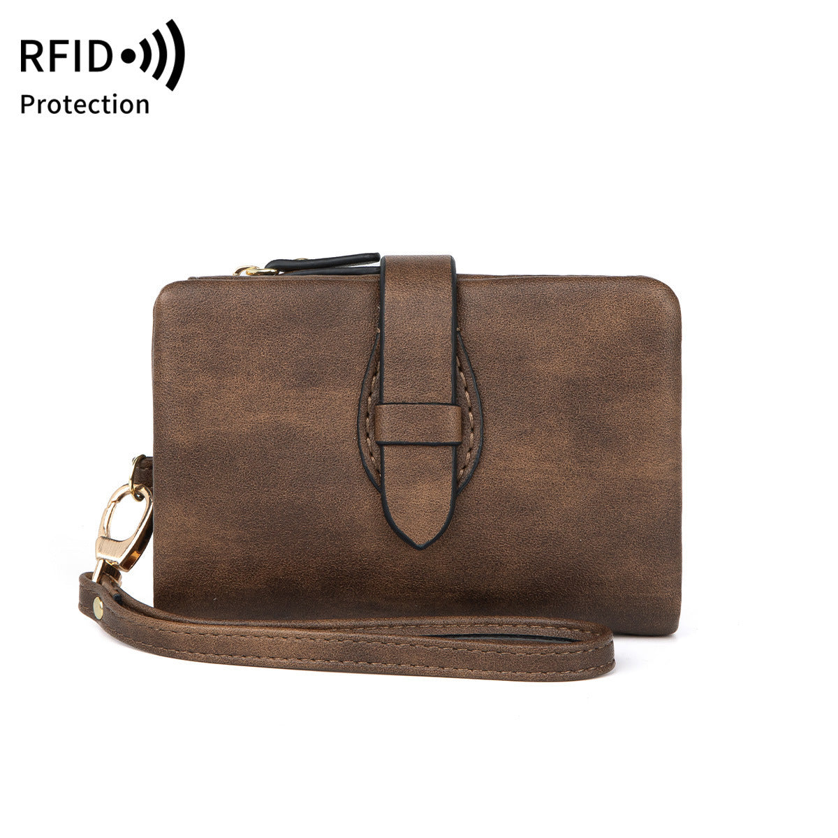 RFID Women's Wallet Soft Leather Solid Color 70 Off Short Style