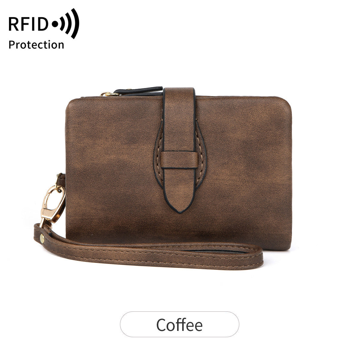RFID Women's Wallet Soft Leather Solid Color 70 Off Short Style