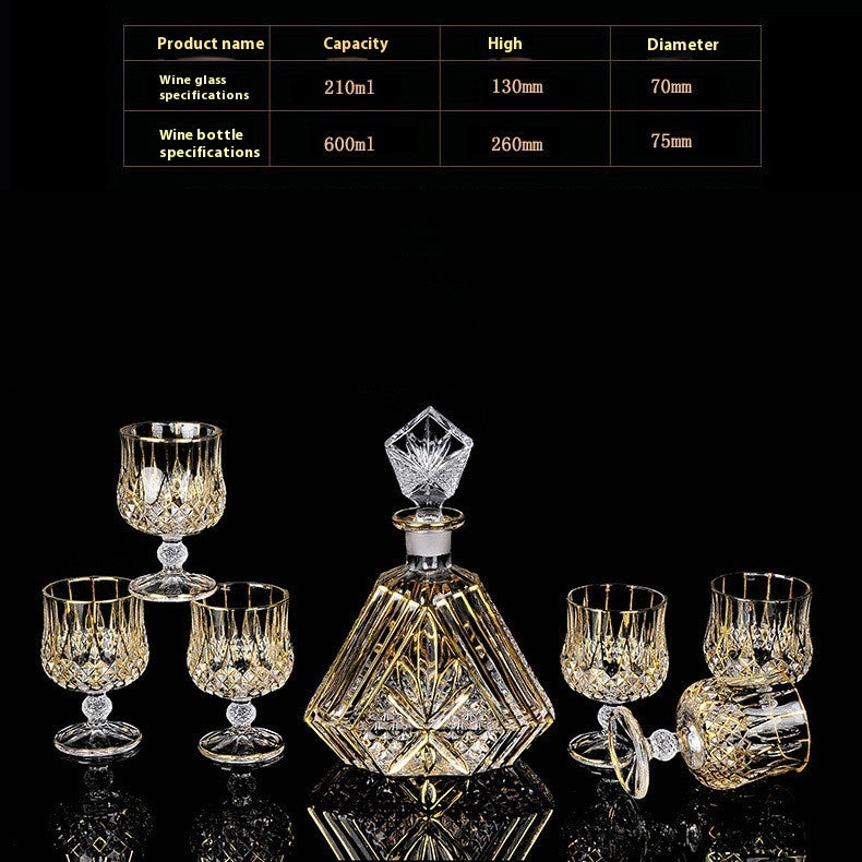 Crystal Glass Whiskey Wine Set Suit Creative Gold