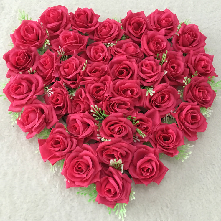 Heart-shaped simulation rose plate