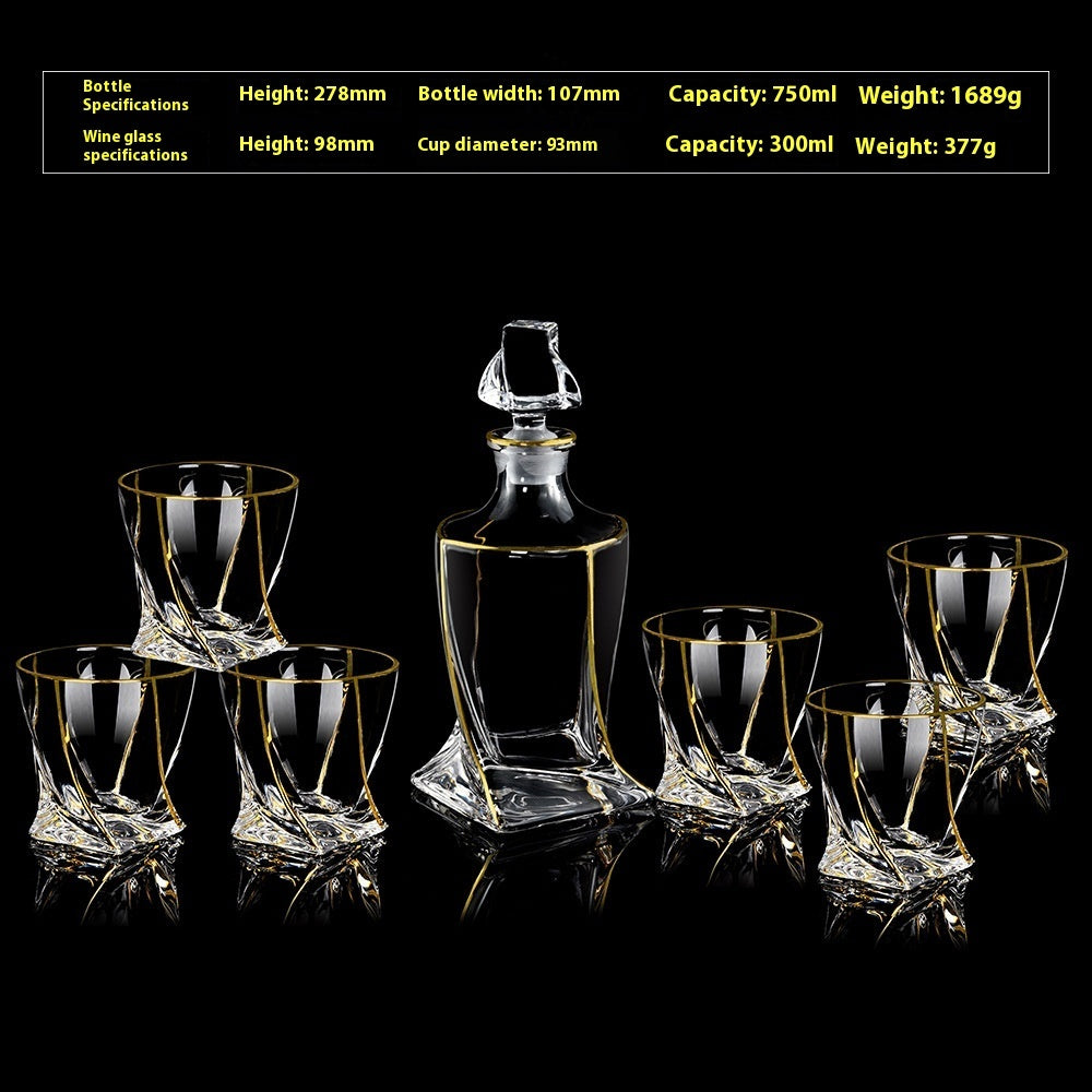 Crystal Glass Whiskey Wine Set Suit Creative Gold