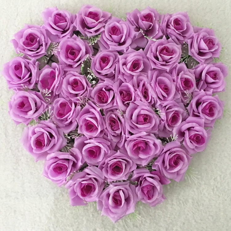 Heart-shaped simulation rose plate