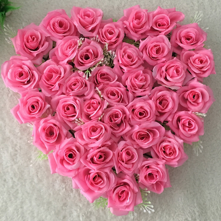 Heart-shaped simulation rose plate