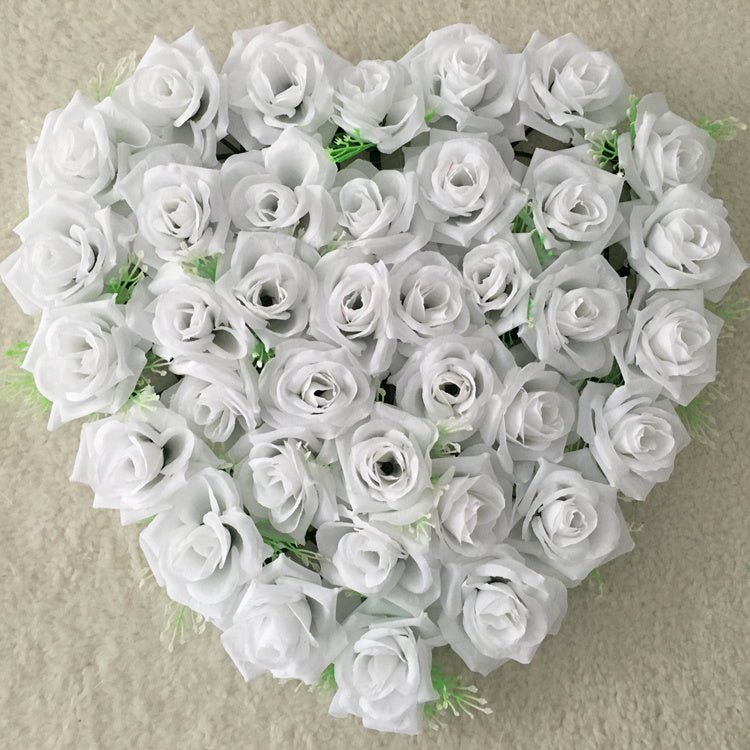 Heart-shaped simulation rose plate