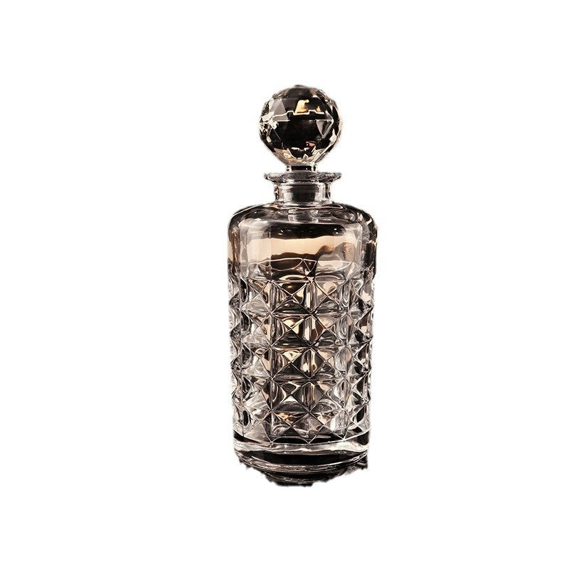 Carved Craft Whiskey Wine Bottle Crystal Glass Wine Set