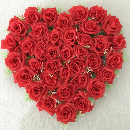 Heart-shaped simulation rose plate