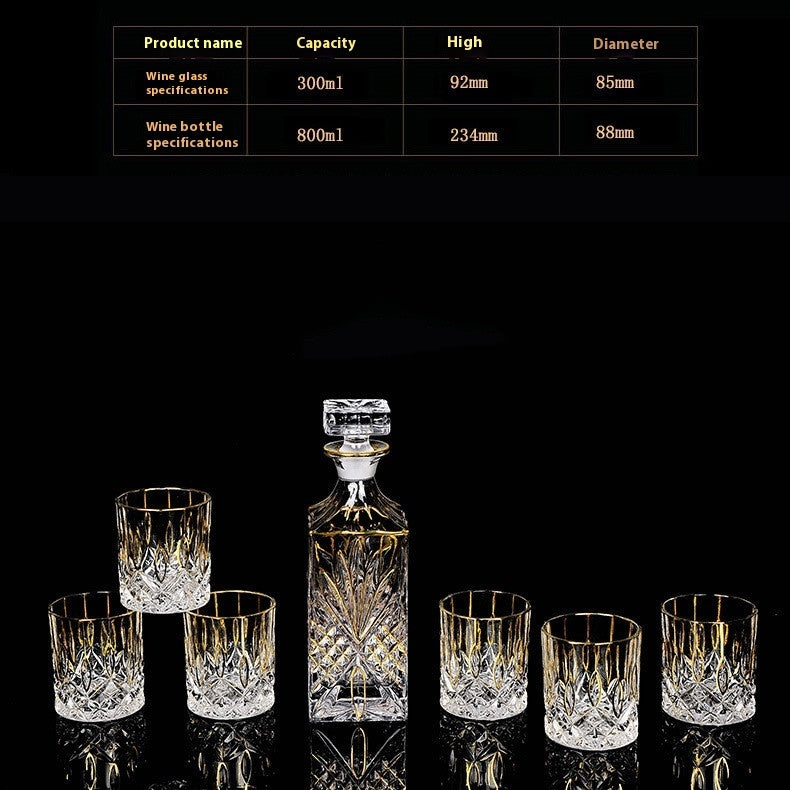 Crystal Glass Whiskey Wine Set Suit Creative Gold