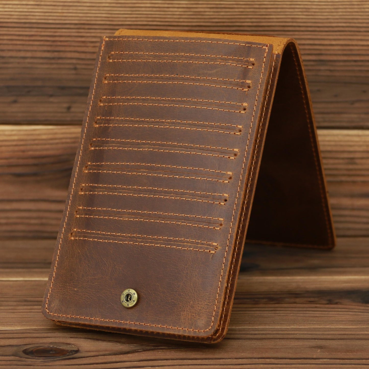 Men's Simple Leather Long Phone Bag