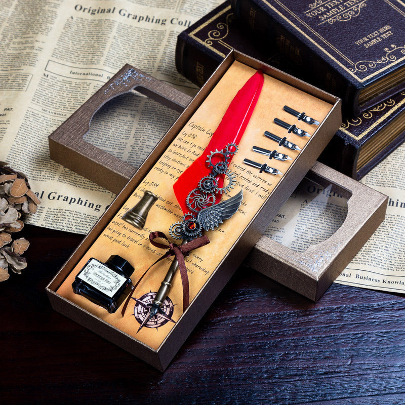 Wings Fountain Pen Dip Pen Ink Quill Set