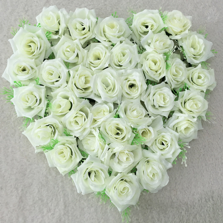 Heart-shaped simulation rose plate