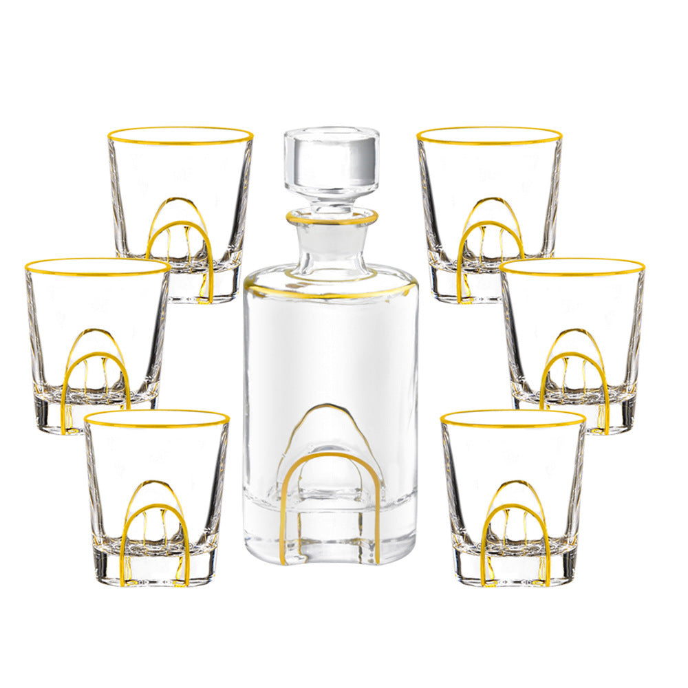 Crystal Glass Whiskey Wine Set Suit Creative Gold