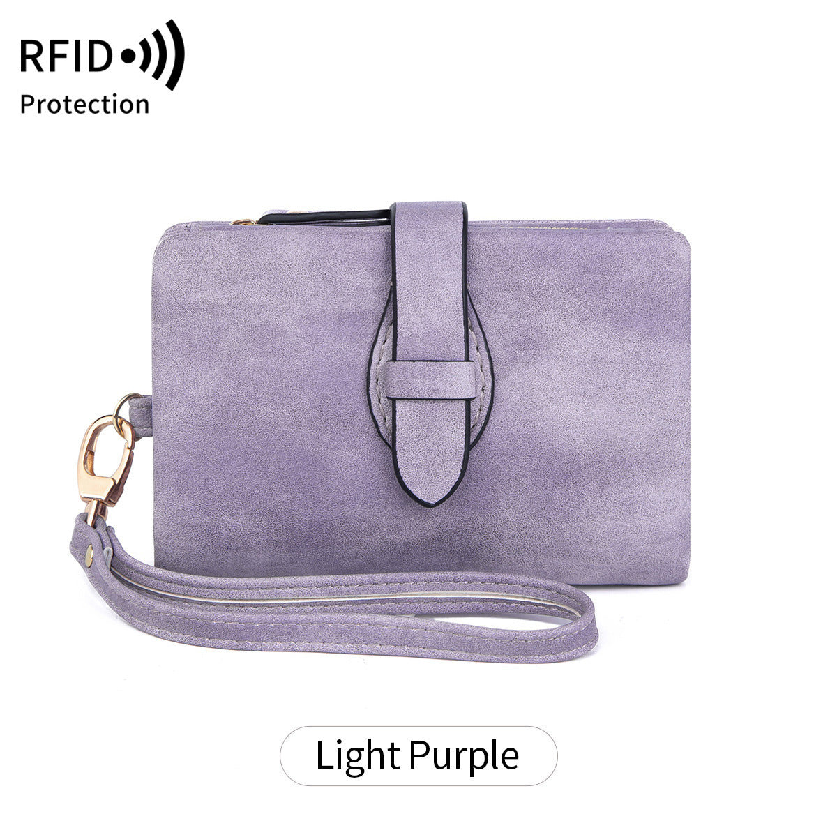 RFID Women's Wallet Soft Leather Solid Color 70 Off Short Style