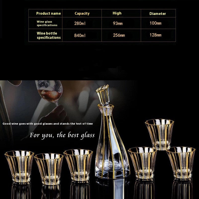 Crystal Glass Whiskey Wine Set Suit Creative Gold