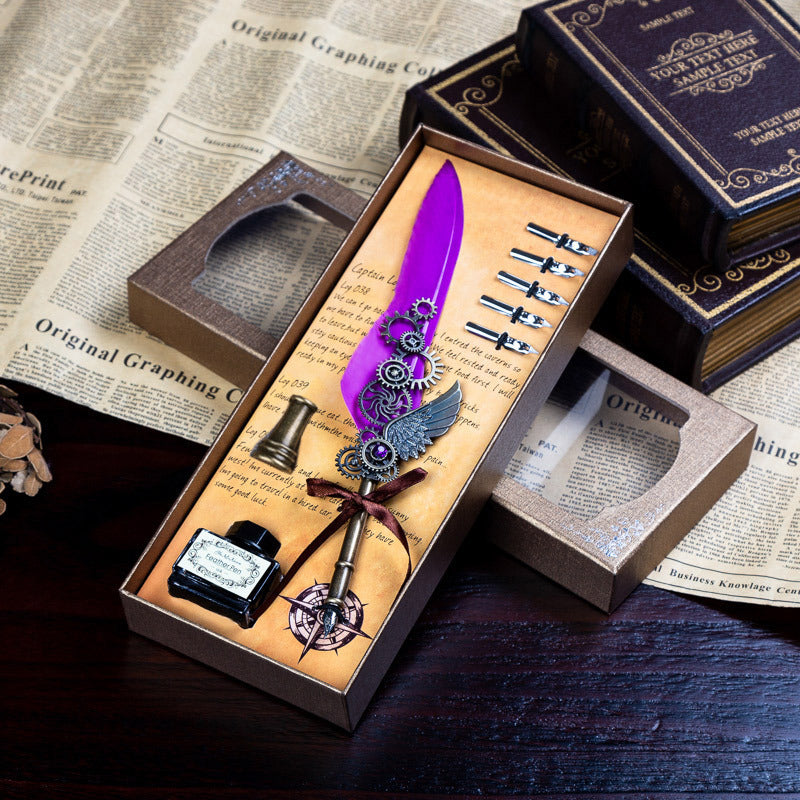 Wings Fountain Pen Dip Pen Ink Quill Set