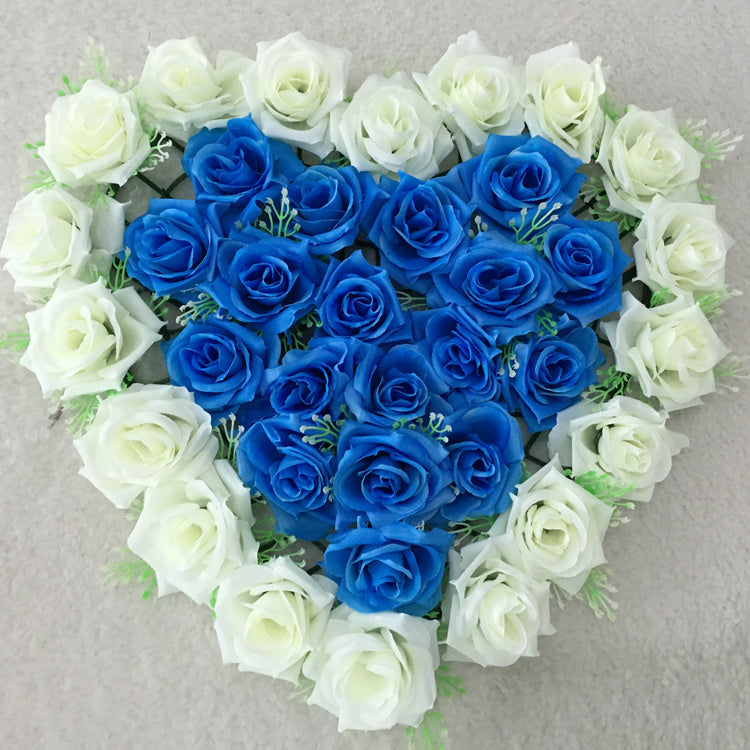 Heart-shaped simulation rose plate