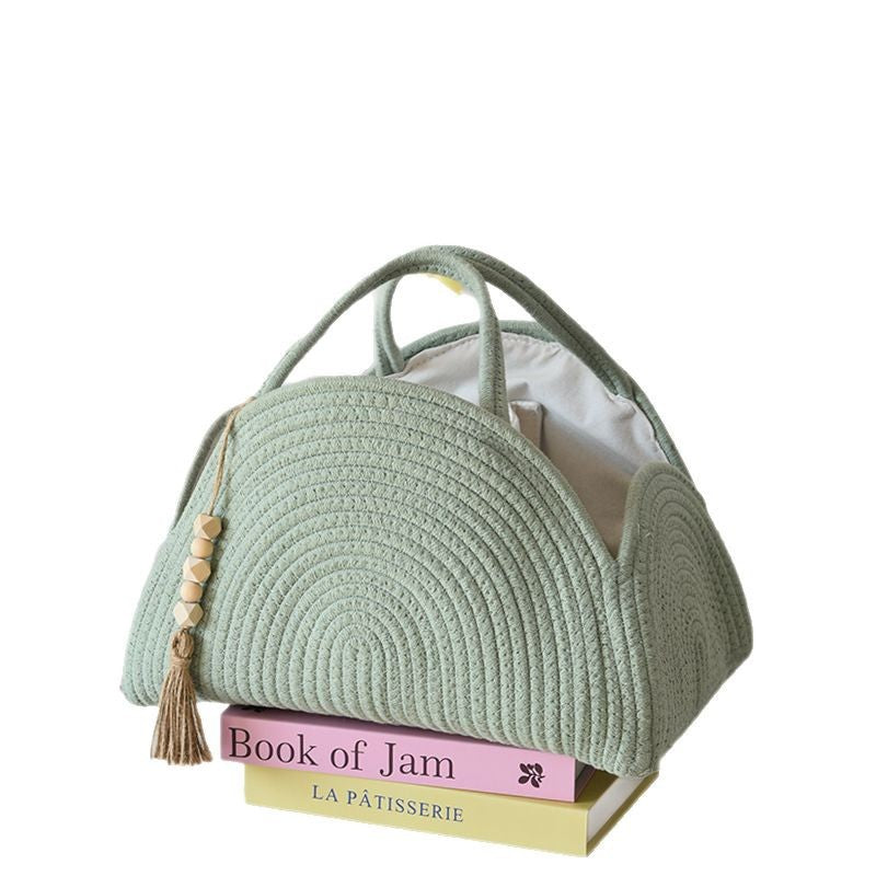 Simple Woven Finishing Storage Basket Portable Baby's Diaper Basket