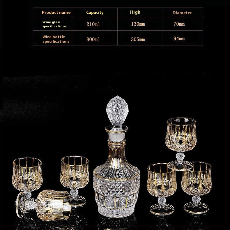 Crystal Glass Whiskey Wine Set Suit Creative Gold
