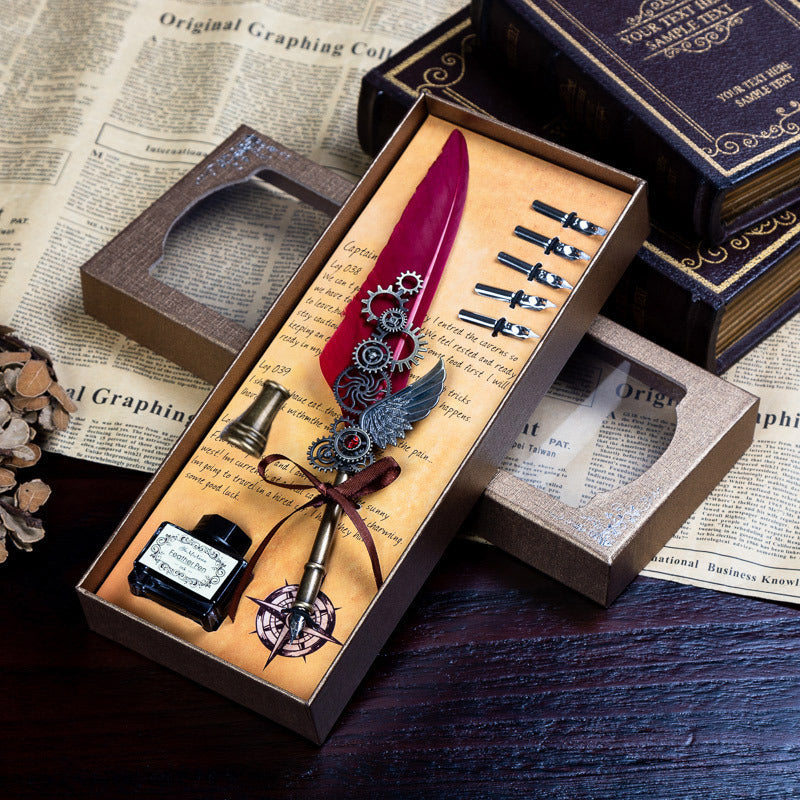 Wings Fountain Pen Dip Pen Ink Quill Set