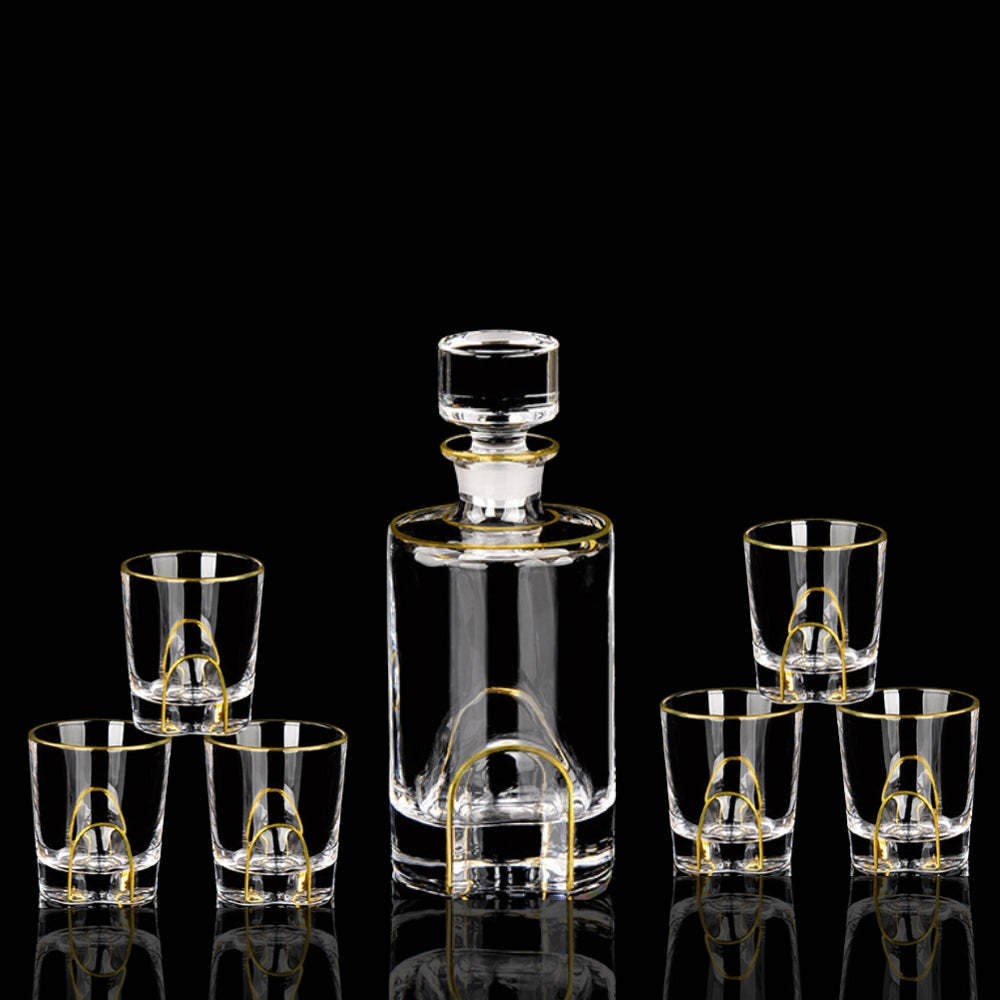 Crystal Glass Whiskey Wine Set Suit Creative Gold