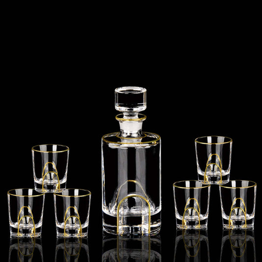 Crystal Glass Whiskey Wine Set Suit Creative Gold