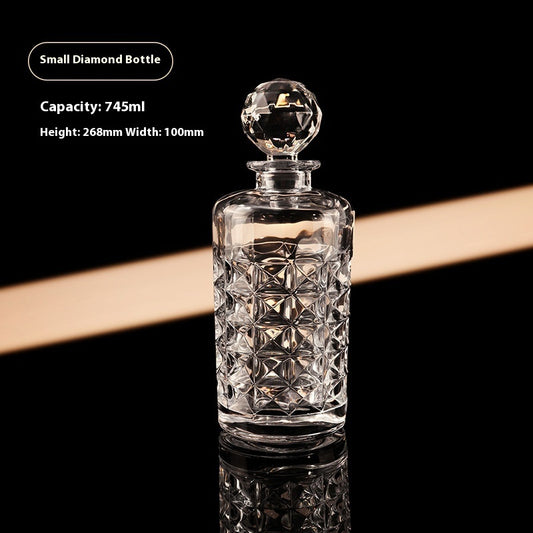 Carved Craft Whiskey Wine Bottle Crystal Glass Wine Set