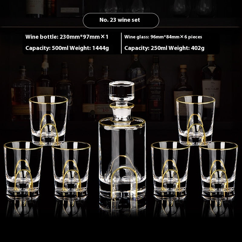 Crystal Glass Whiskey Wine Set Suit Creative Gold