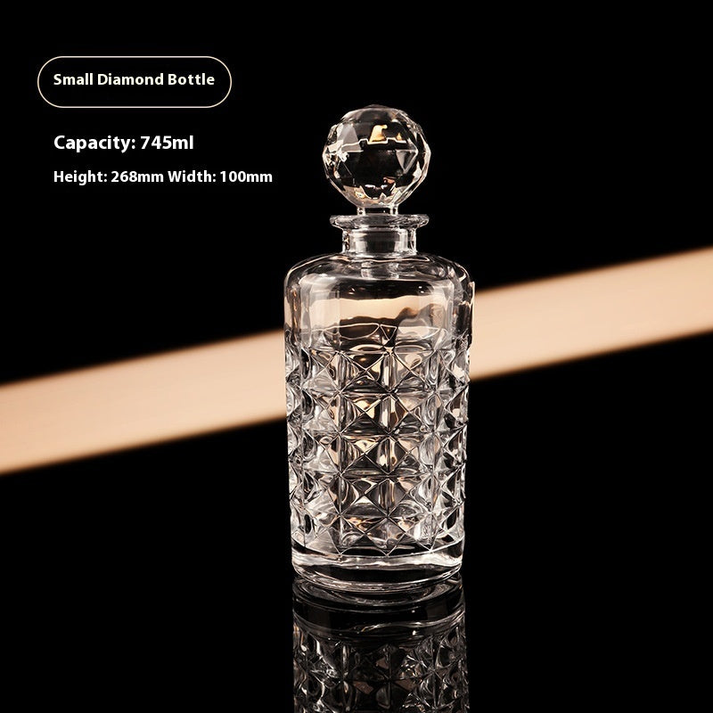 Carved Craft Whiskey Wine Bottle Crystal Glass Wine Set