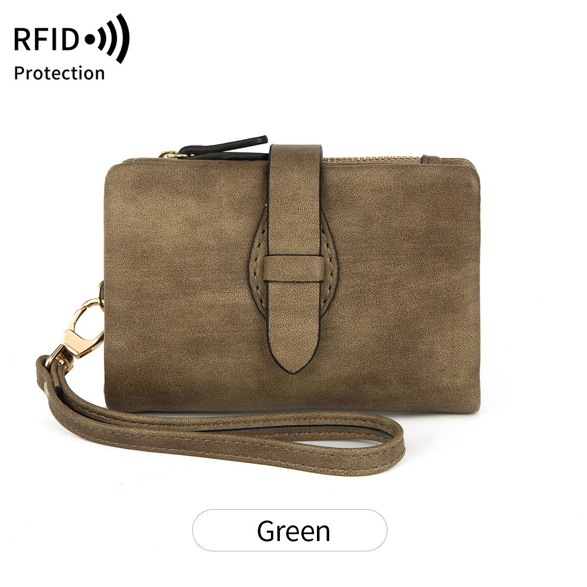 RFID Women's Wallet Soft Leather Solid Color 70 Off Short Style