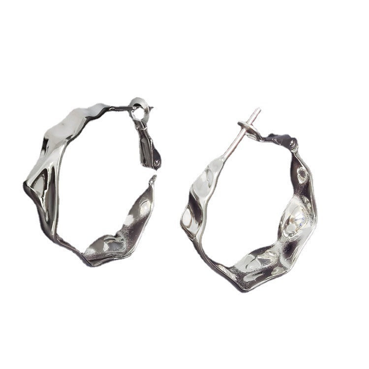 S925 Silver Big Circle Earrings Sterling Silver Exaggerated Personalized